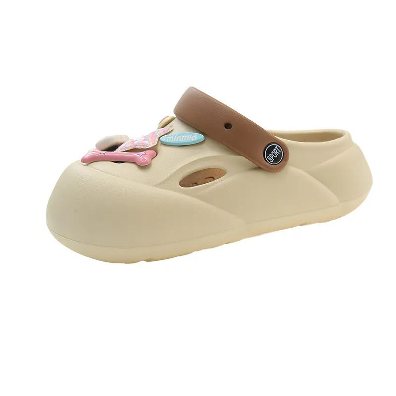 Style 2024 Fashion Summer New Soft Thick Sole Anti slip Elevated Hole Shoes Versatile for External Wear Cute Toe_voghion.com