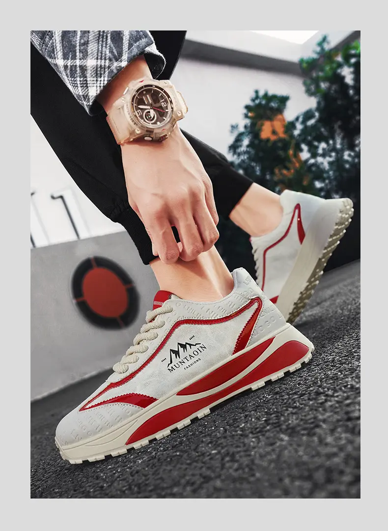 Baskets Forrest Gump pour hommes, petites chaussures blanches, chaussures d'étudiant polyvalentes à plateforme_voghion.com