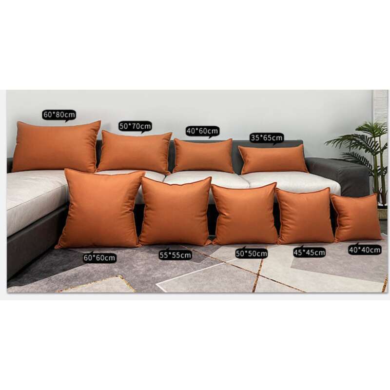Technology Fabric Pillowcase, Light Luxury, High-end Feeling, Living Room Leather Sofa Lumbar Pillows, Large Backrests_voghion.com