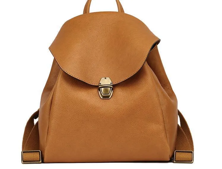 Sac à bandoulière double en cuir de vache pour femme, cartable rétro pour étudiante, sac à dos de voyage et de loisirs_voghion.com