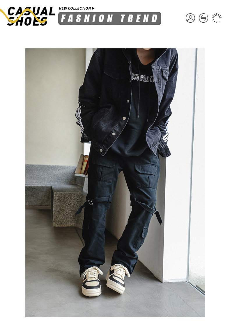 Sneakers uomo bassi stringati alla moda con suola spessa_voghion.com