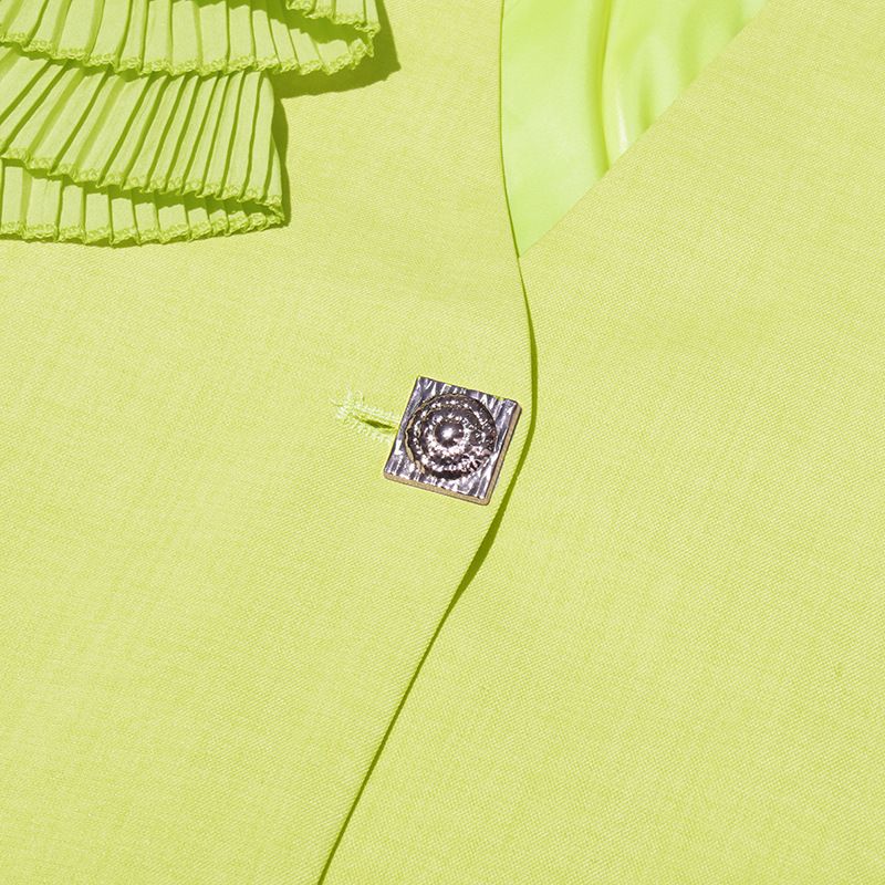 Women's Clothing Temperamental commuting one button V neck 2024 new design sense splicing three dimensional large plate_voghion.com