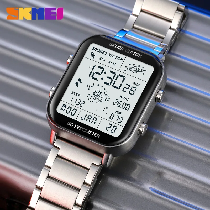 Moderne Digitale Led Sportuhr Für Herren Multifunktion Quadrat_voghion.com