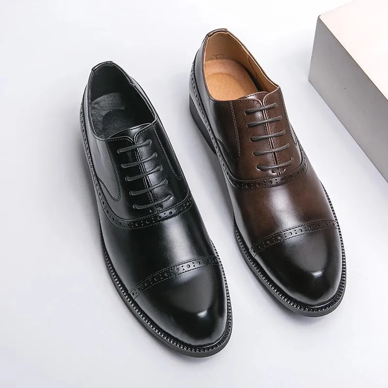 Handgemaakte Wingtip Oxford leren grijze brogue jurk klassieke zakelijke formele herenschoenen Zapatillas Hombre 250226_voghion.com