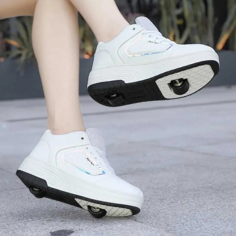 Roller Skate Shoes Kids Skating Spring Autumn Children Fashion Casual Sport Gift for Girls Boys 2 Wheels Sneakers_voghion.com