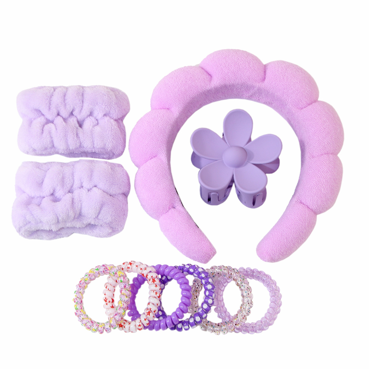 Guanyang cross-border hit 10-piece set face wash headband cloud headband female simple women's hair band hair grabbing set hair_voghion.com