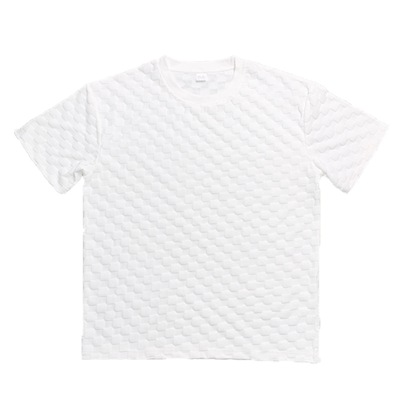 Trendy Men's Jacquard Checkerboard Pattern Spring Summer Loose Sports And Leisure Two-piece Set For Men_voghion.com