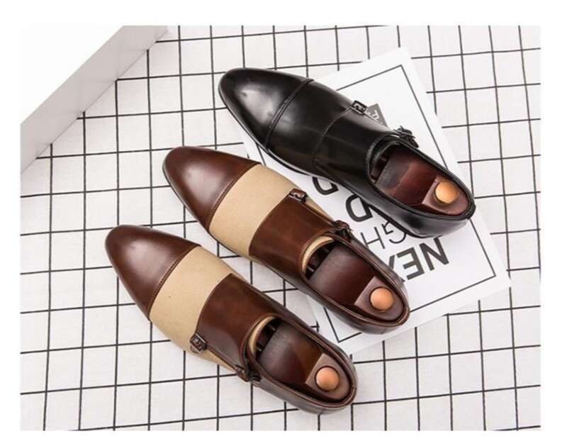 Nieuwe extra grote Britse leren heren gesp zakelijke casual monniksschoenen 464748_voghion.com