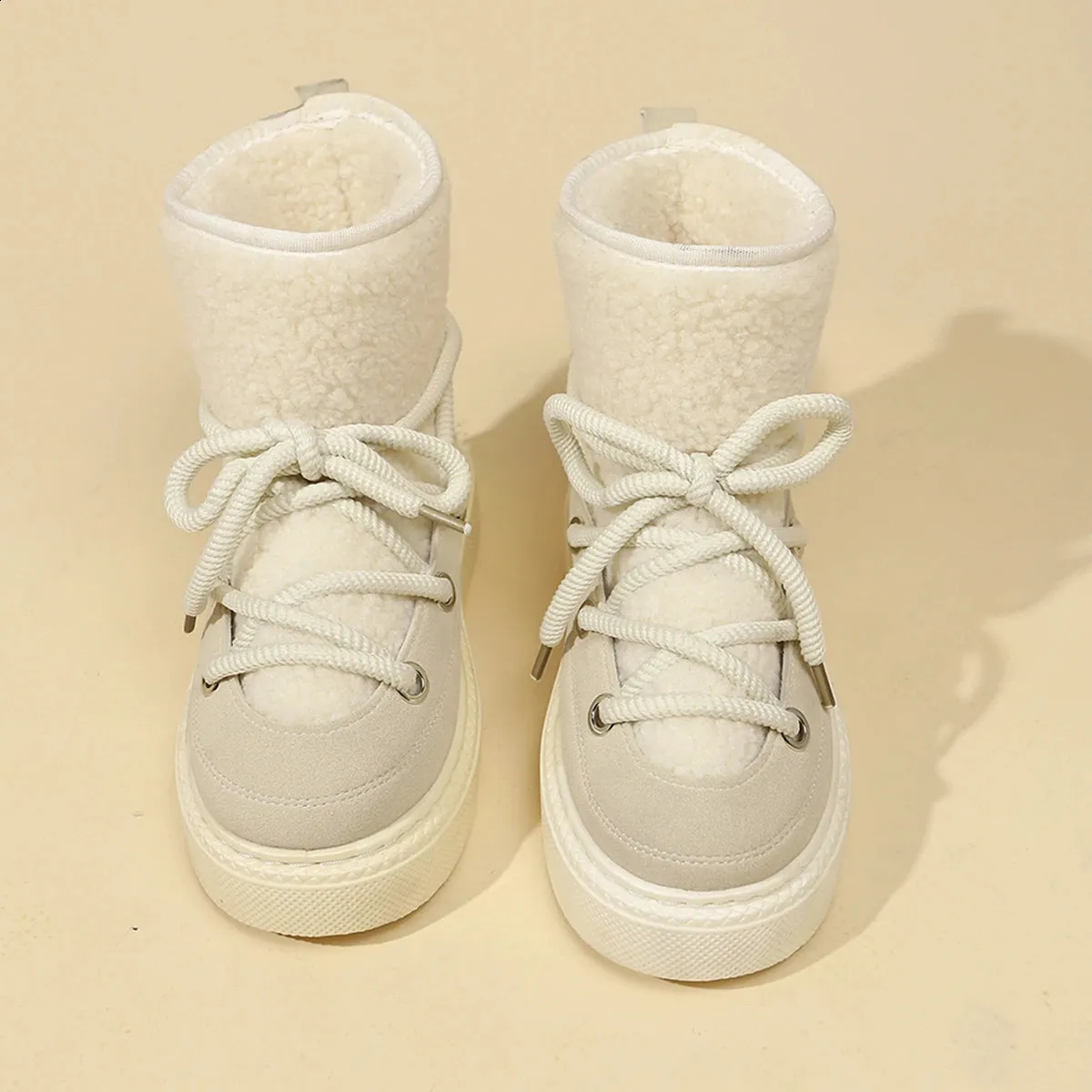 Waterproof Women's Snow Boots Lace Up Platform Warm Winter Shoes_voghion.com