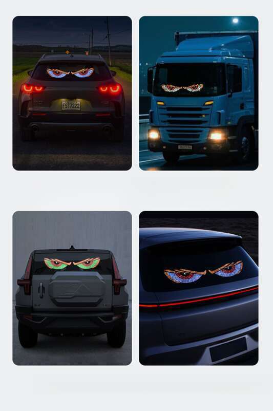 Nová samolepka na auto značky LED ďábel Dynamic Eye DIY Vodotěsná obrazovka displeje Truck Dekorativní světlo_voghion.com