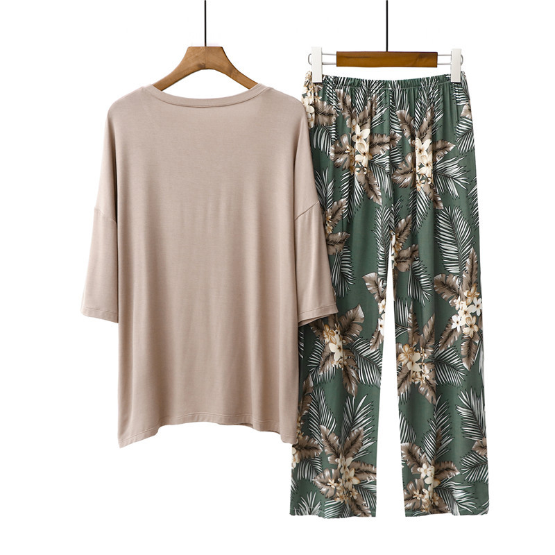 Pigiama donna estivo in modal e cotone set leggero floreale da notte_voghion.com