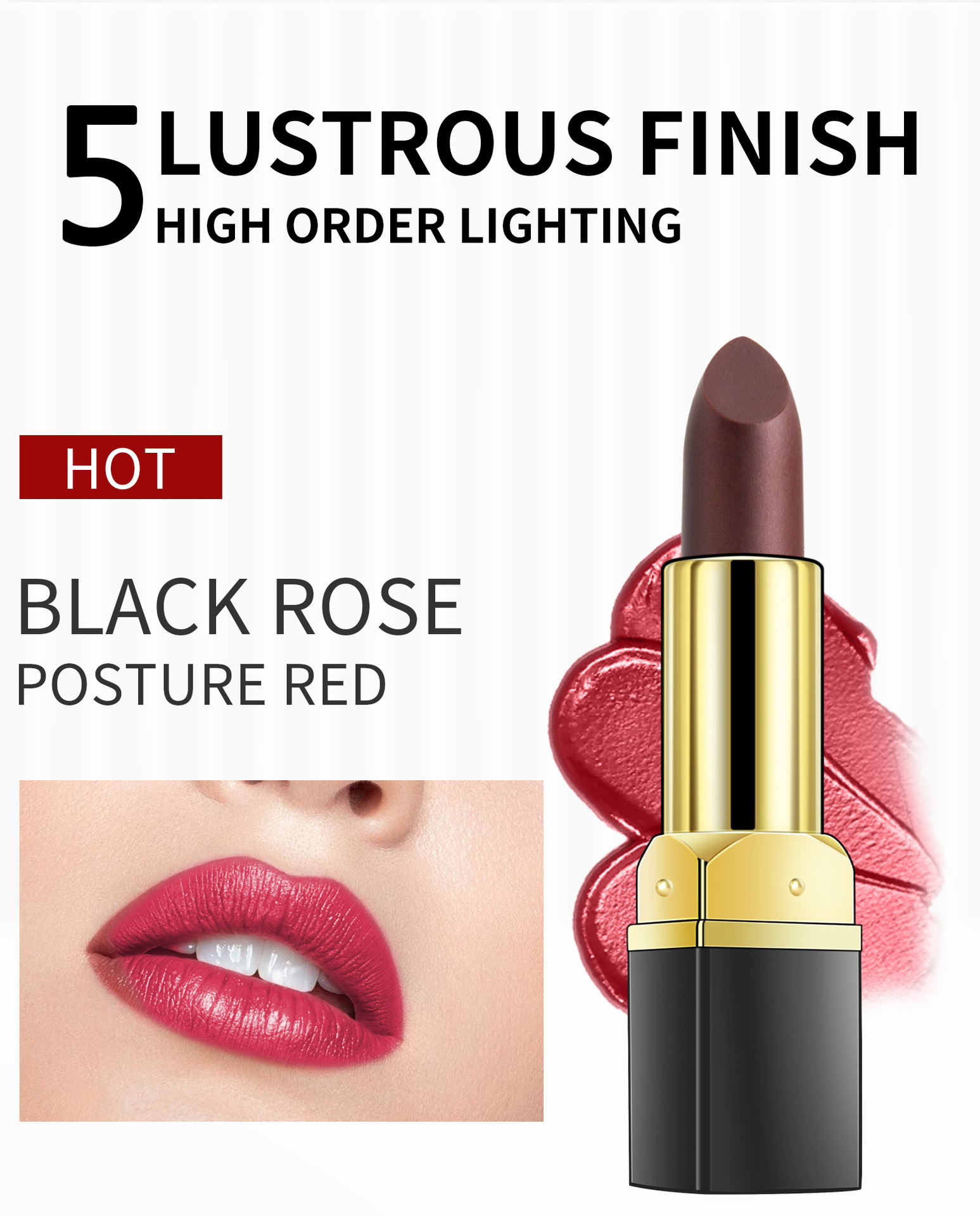 Nouveau YANQINA Yanqina Black Rose Rouge à Lèvres Chaud Changement Progressif Maquillage Affichage De Couleur Rouge à Lèvres Hydratant Changement De Couleur Rouge à Lèvres_voghion.com