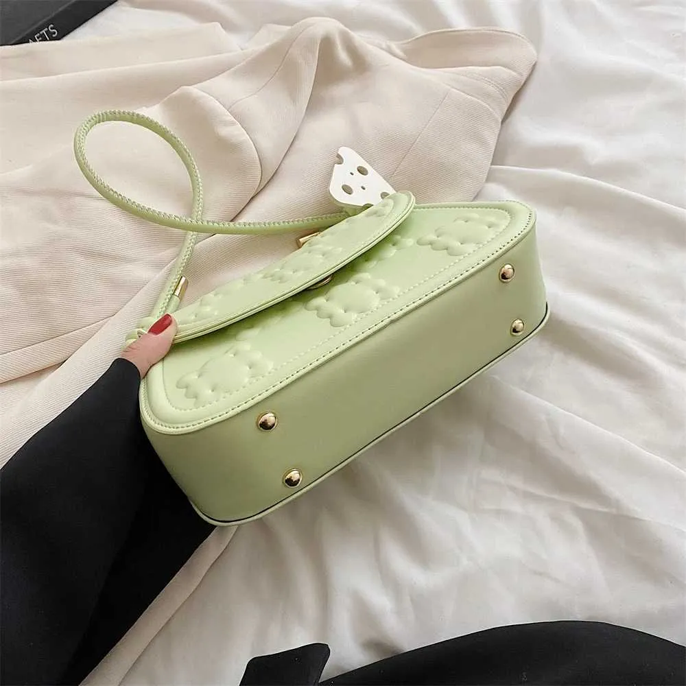 MOODS Damen-Umhängetasche im Keksdesign, Flip-Form, kreuzförmige Umhängetasche, Doppelgurt, Unterarm-Designer-Handtasche 2024_voghion.com