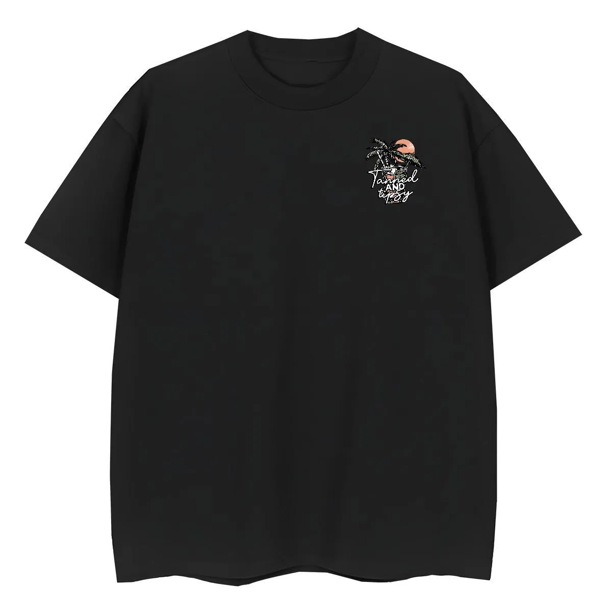 T-shirt à manches courtes et col rond pour homme, style hip-hop, décontracté, à la mode, avec impression personnalisée, 230 g_voghion.com