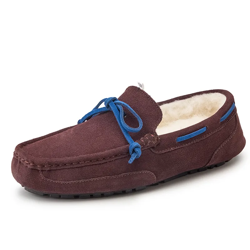 Mens Loafers Plush Suede Men Casual Brand Winter Warm Fur Man Moccasins Slip on Driving Flat Male Boat Shoes_voghion.com
