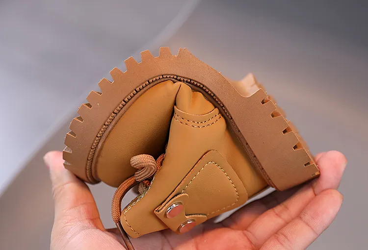 Lasten PU-nahkaiset talvikengät pojille ja tytöille, liukumattomat taaperoiden lyhyet lumikengät, Littlesprouts-koot 21–30_voghion.com