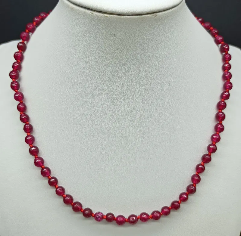 Faceted Ruby Necklace For Women Exquisite Red Gemstone Jewellery_voghion.com