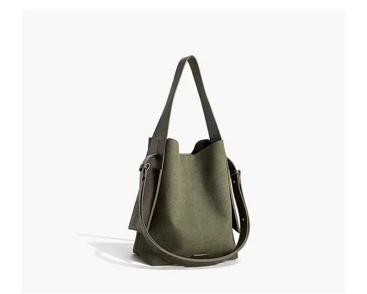 Sacs à bandoulière en cuir souple givré pour femmes élégantes et solides, grande capacité, sacs composites décontractés pour femmes C241212_voghion.com