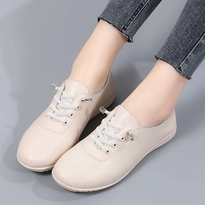 Divatos, tavaszi új, bőr, kis fehér női lapos, bebújós, puha talpú, hétköznapi cipő, ss méret_voghion.com