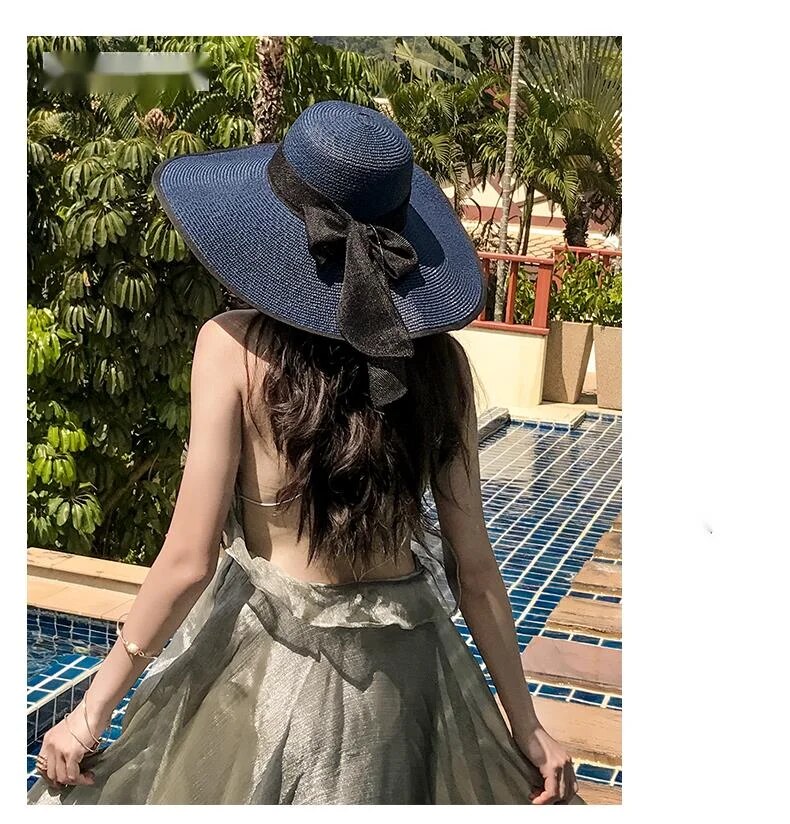 Letní slaměná dětská korejská edice Tidal Beach Protection Sun Vacation Všestranný Cool Hat s velkou krempou_voghion.com