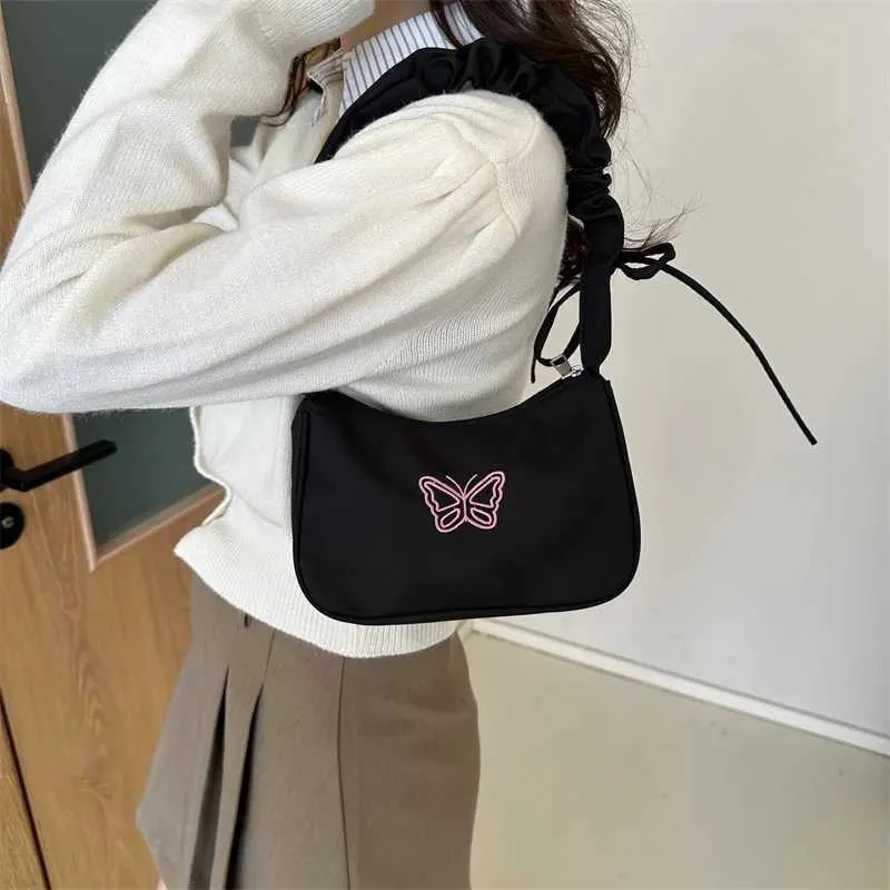 Womens Armpit Shoulder Small Bow Nylon Bottom Bag Stray Summer Simple Wrinkle Handbag Y241123_voghion.com