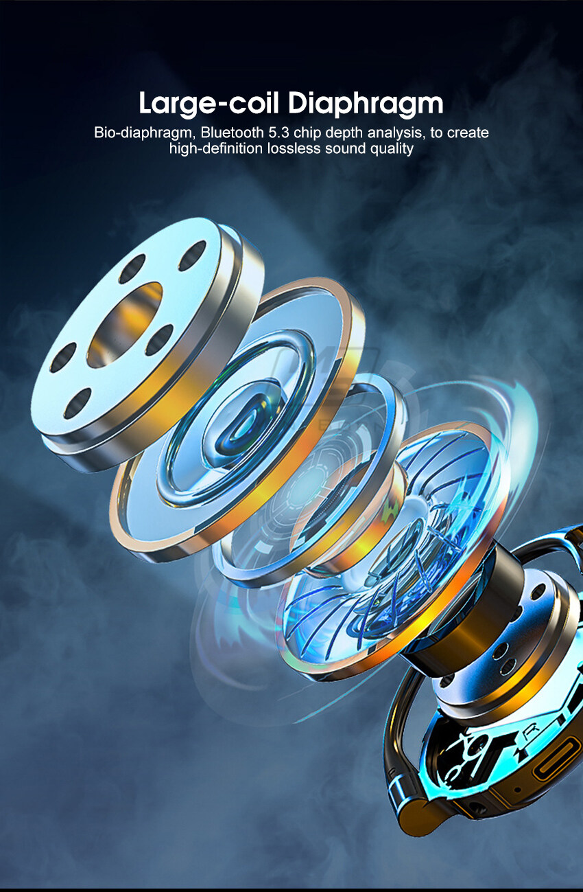 2024 TWS Kabellose Bluetooth 5.3 Kopfhörer (nicht im Ohr) mit Tragefunktion, Gaming-Kopfhörer, Geräuschunterdrückung, wasserdicht_voghion.com