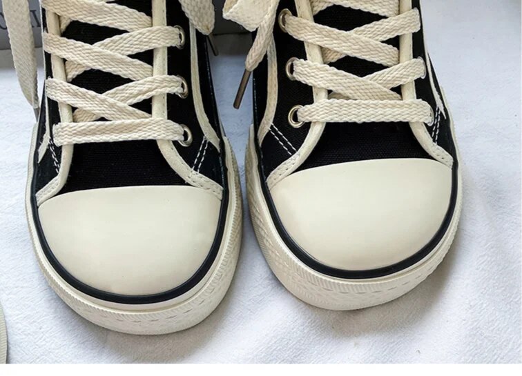 High top men's classic spring canvas student Korean vulcanized round toe casual board shoes, cloth shoes_voghion.com