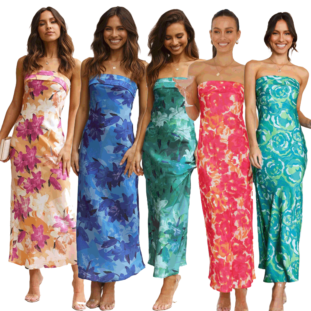 Frühling/Sommer Sexy Spicy Blossom Print Wickelkleid in Brustlänge D2210_voghion.com