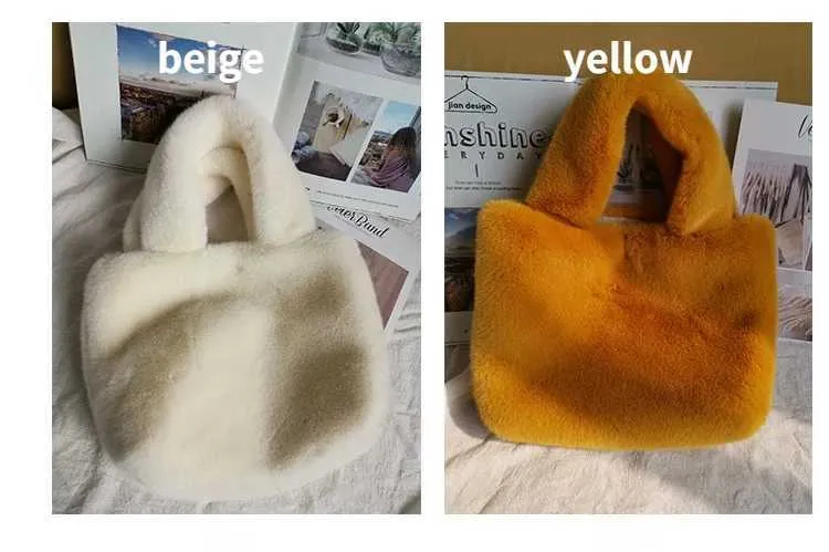 Fi Winter Bucket Artificial Fur Small Casual Shoulder Bag Design Womens Club Wallet Handbag Y241025_voghion.com