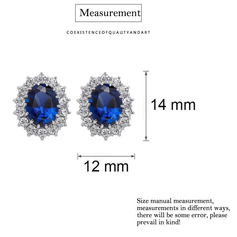Set di gioielli da donna con collana, orecchini, anello e zircone, con zaffiri, principessa britannica_voghion.com