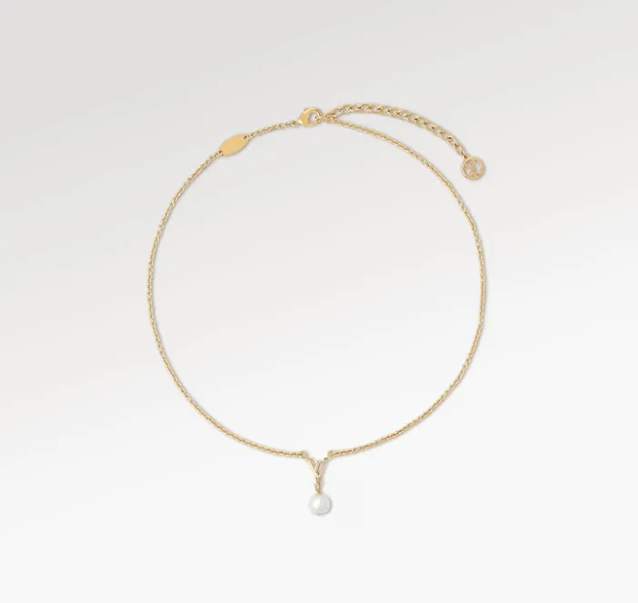 Mit Box Modedesigner Perle Titan Stahl vergoldet Brief Anhänger Halskette weiblicher Schmuck Hip Hop Kette Geburtstag_voghion.com