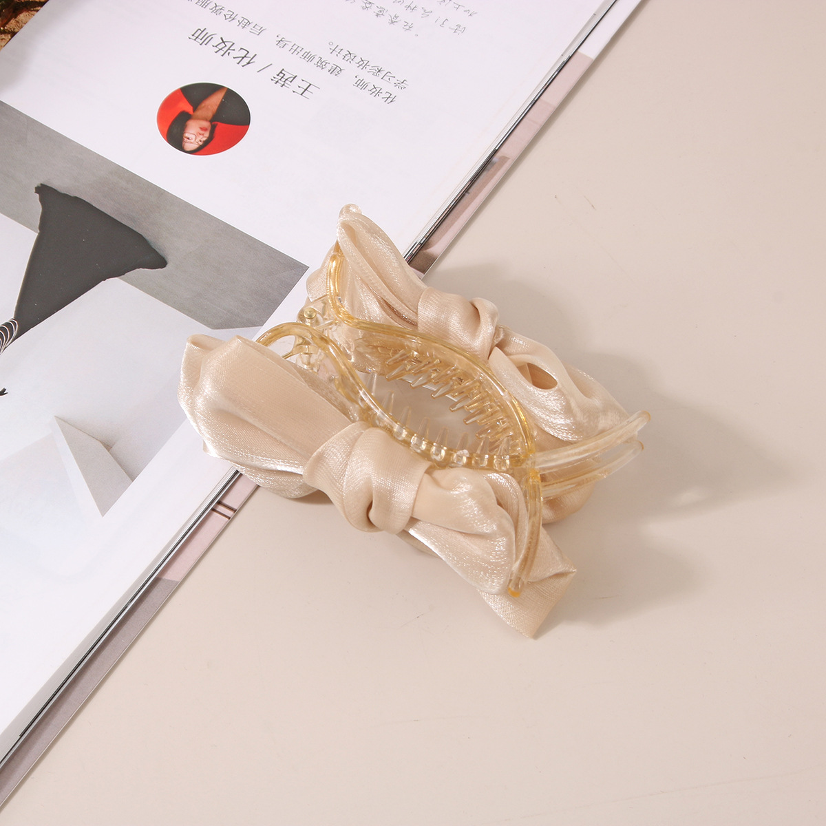 Mesh bow clip princess bun hair clip summer hair clip ponytail clip_voghion.com