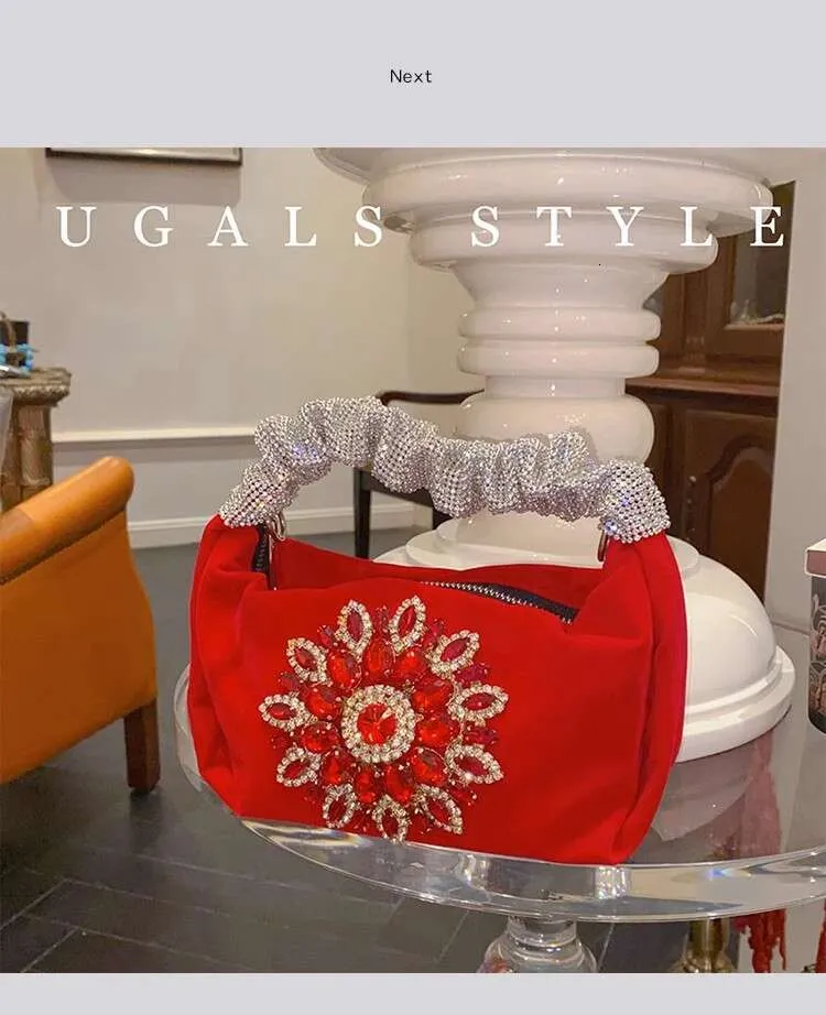 Glitter Shiny Rhies Dia Evening Fashion Hobo Women's Handbag Wedding Party Clutch Purse Crossbody Bag Street Dressing_voghion.com