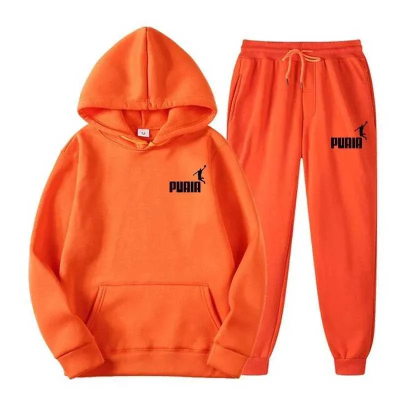 Herren Herbst und Winter Sweatshirt für Paare Jogging Kapuzenpullover + Sporthose Zweiteiliges Set T-Shirt Freizeitkleidung_voghion.com