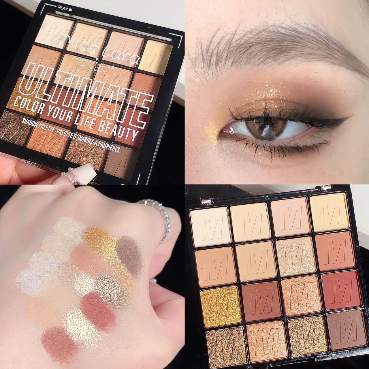 16 Colour Eyeshadow Palette Matte Pearl Glitter Waterproof Makeup_voghion.com
