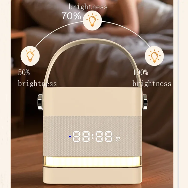 NEW Smart Light Wake-Up Speaker 3-in-1 White Noise Machine Sleep Device Bedroom Home Appliance Alarm Clock Bluetooth Box_voghion.com