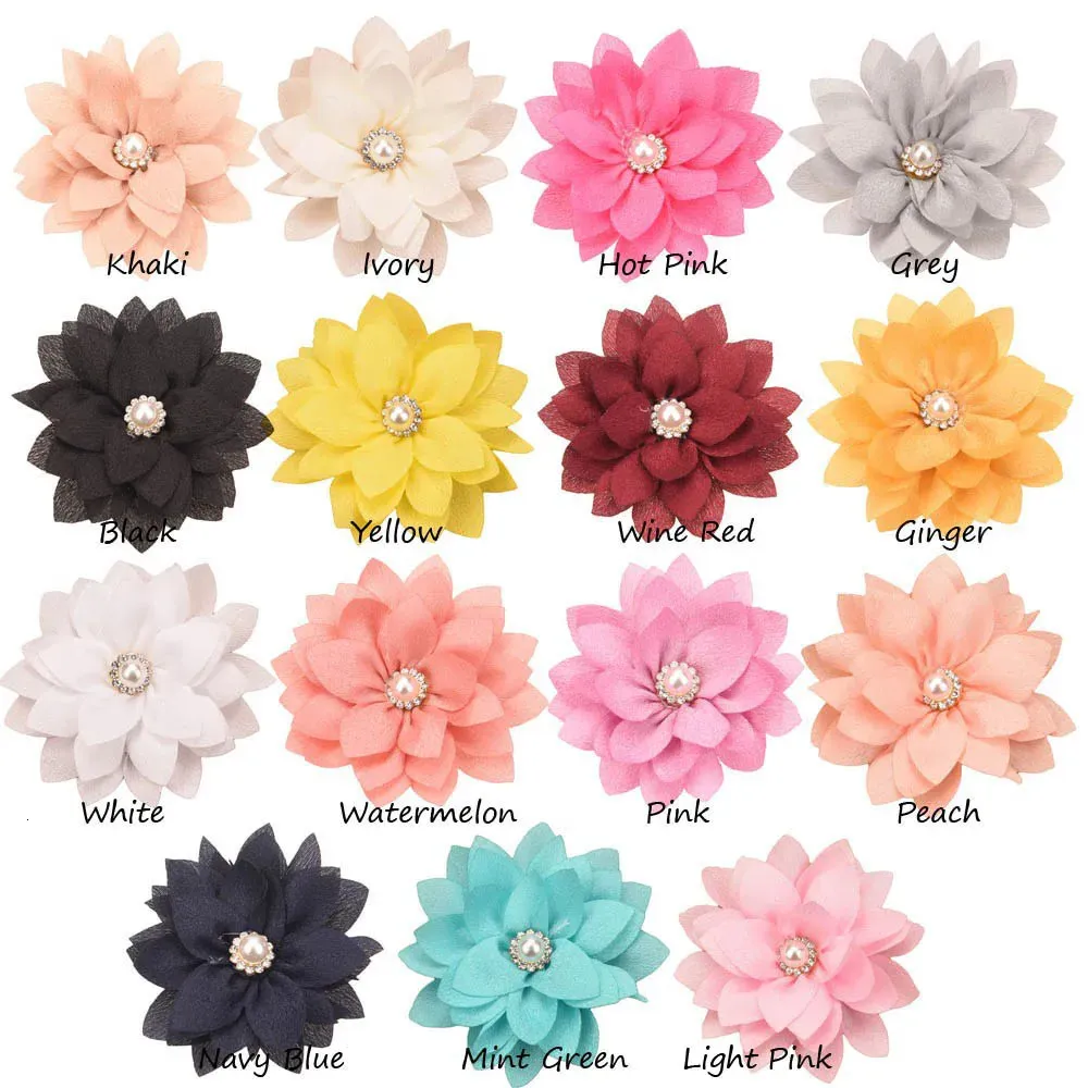 225 pezzi moda fiore affilato accessori carini neonata fiocchi per capelli barrette senza clip fiori decorazione matrimonio 231030_voghion.com