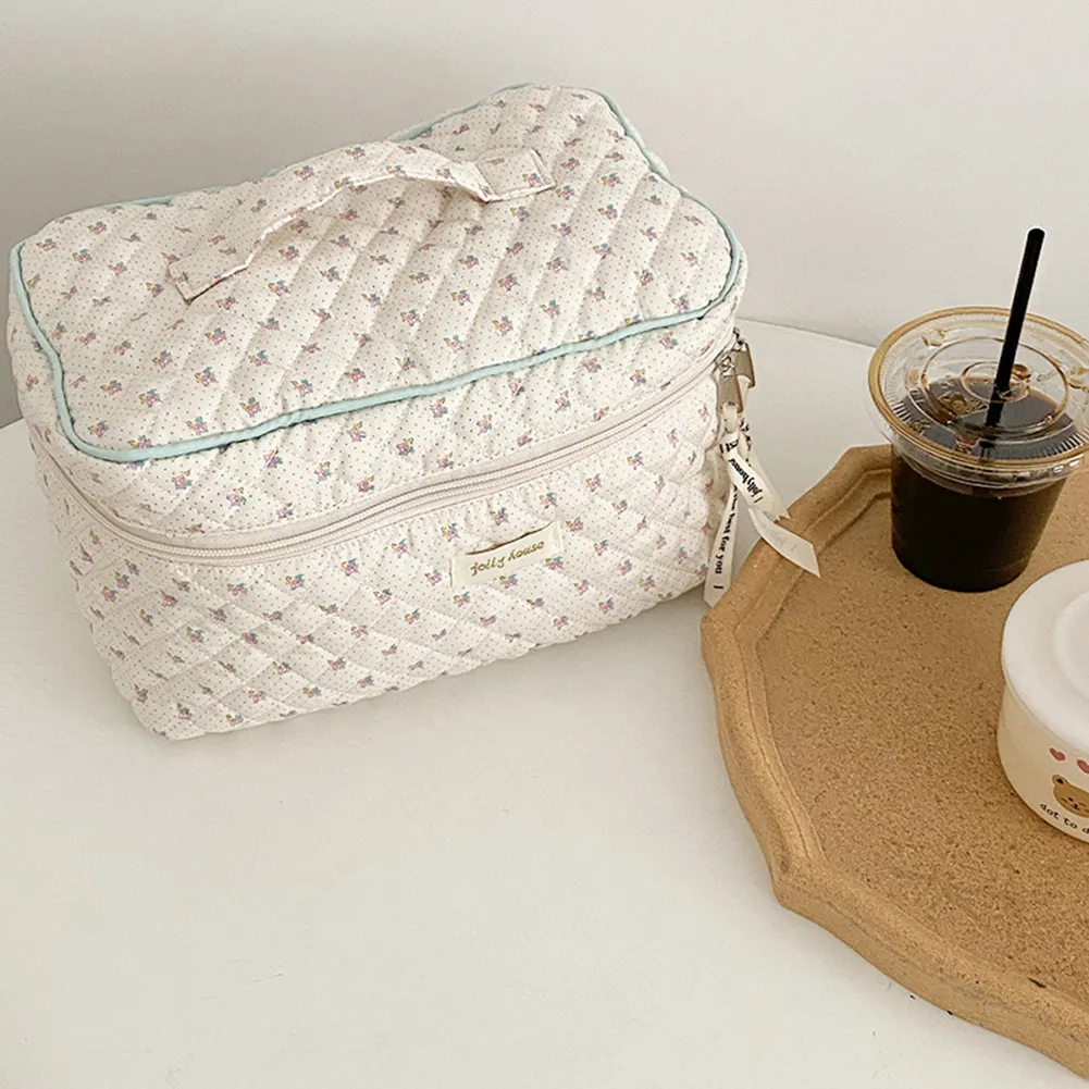 Mini trousse de maquillage imprimée pour femme, étui de rangement matelassé pour cosmétiques, sac portable pour pièces de monnaie, articles divers, porte-cartes de crédit_voghion.com