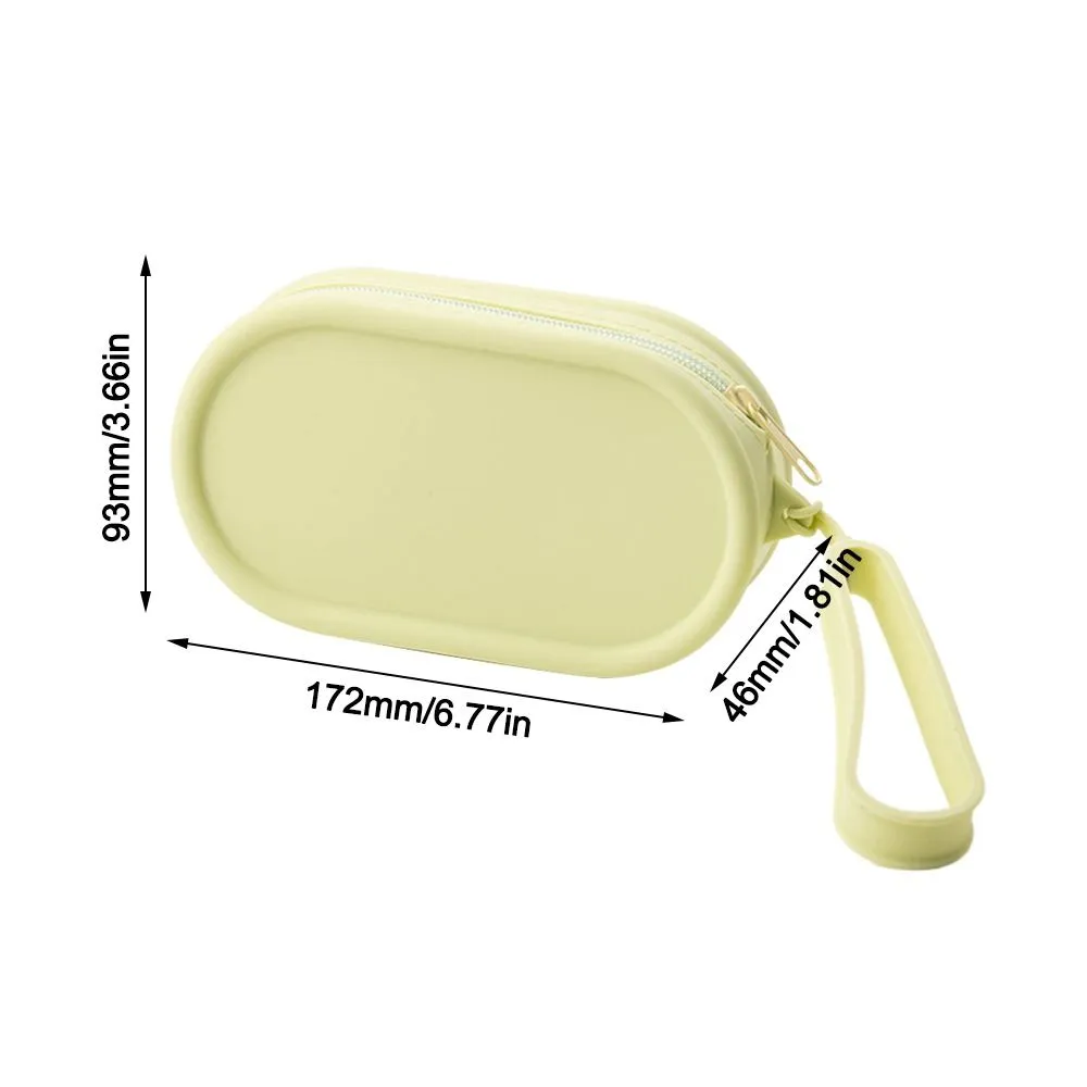 Porte-monnaie en silicone, grande capacité, étanche, pochette de voyage, couleur unie, fermeture éclair, sac pour écouteurs, pour femmes et filles_voghion.com