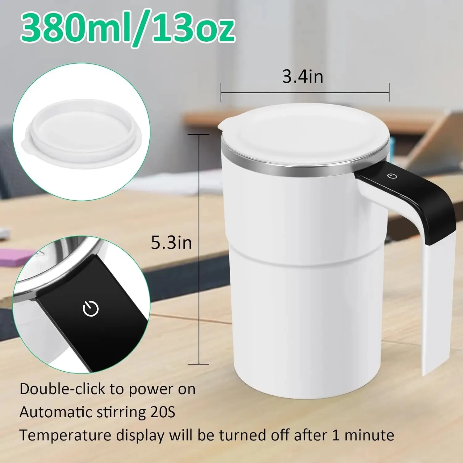 Self-Stirring Coffee Mug - USB Rechargeable_voghion.com