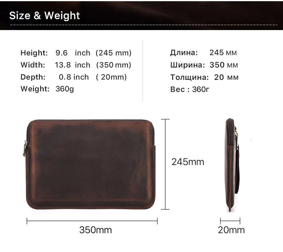 Borsa per laptop da uomo per Book Air Pro 13 14 15 pollici in pelle di mucca, custodia per tablet Lenovo Thinkpad Matebook_voghion.com