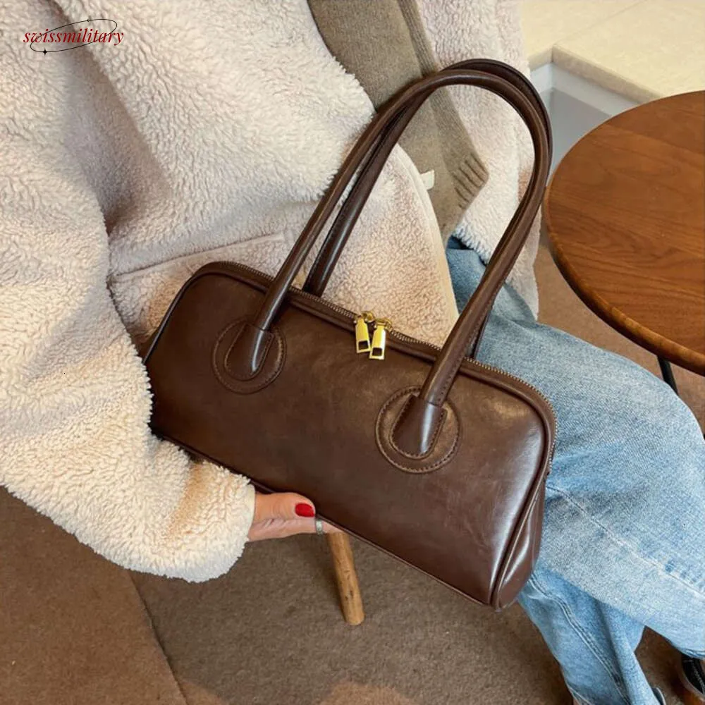 Borsa a tracolla Boston Pillow Tote da donna in vera pelle, stile retrò, 2025, di grandi dimensioni, con tracolla, #54_voghion.com