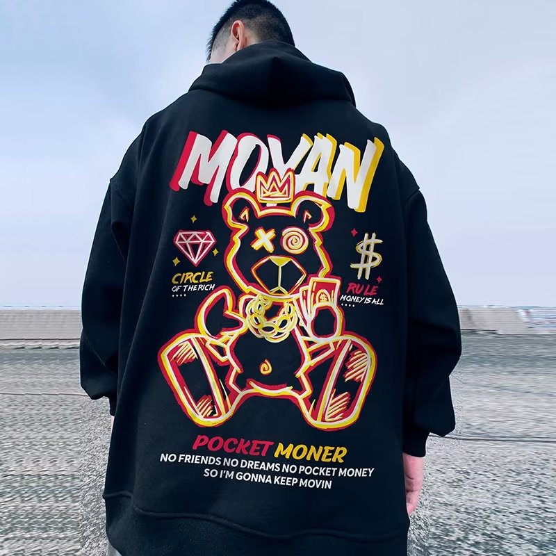 Dünne, lockere Strickjacke der Trendmarke, molliger Trend mit zusätzlichem Fett, Kapuzenpullover in Übergröße für Frühling und Herbst für Männer_voghion.com