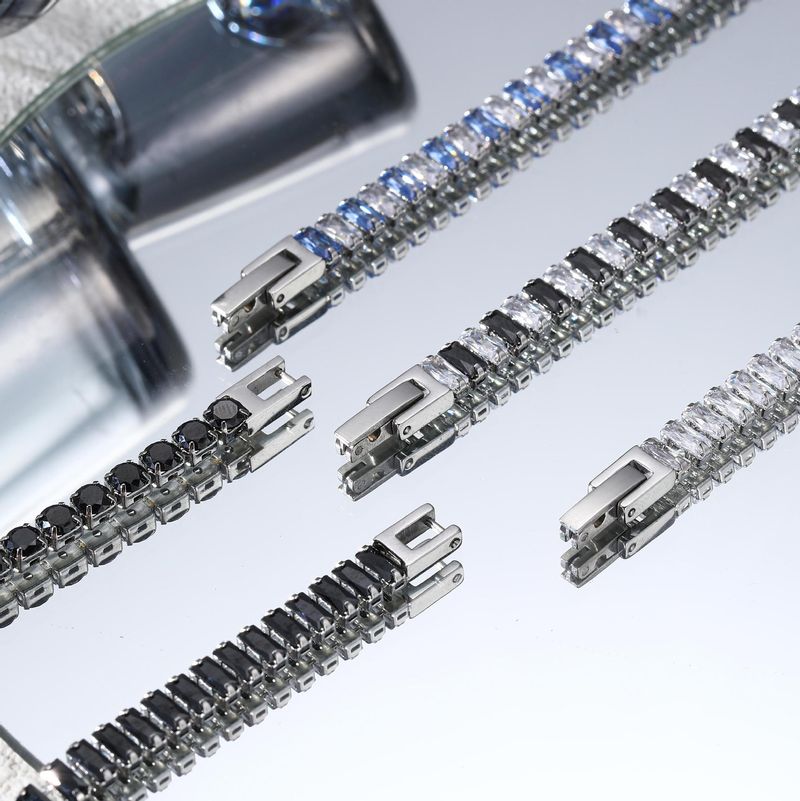 Titanium Zircon Herre Rustfrit Stål Herre Tennisarmbånd Dame Smykker_voghion.com