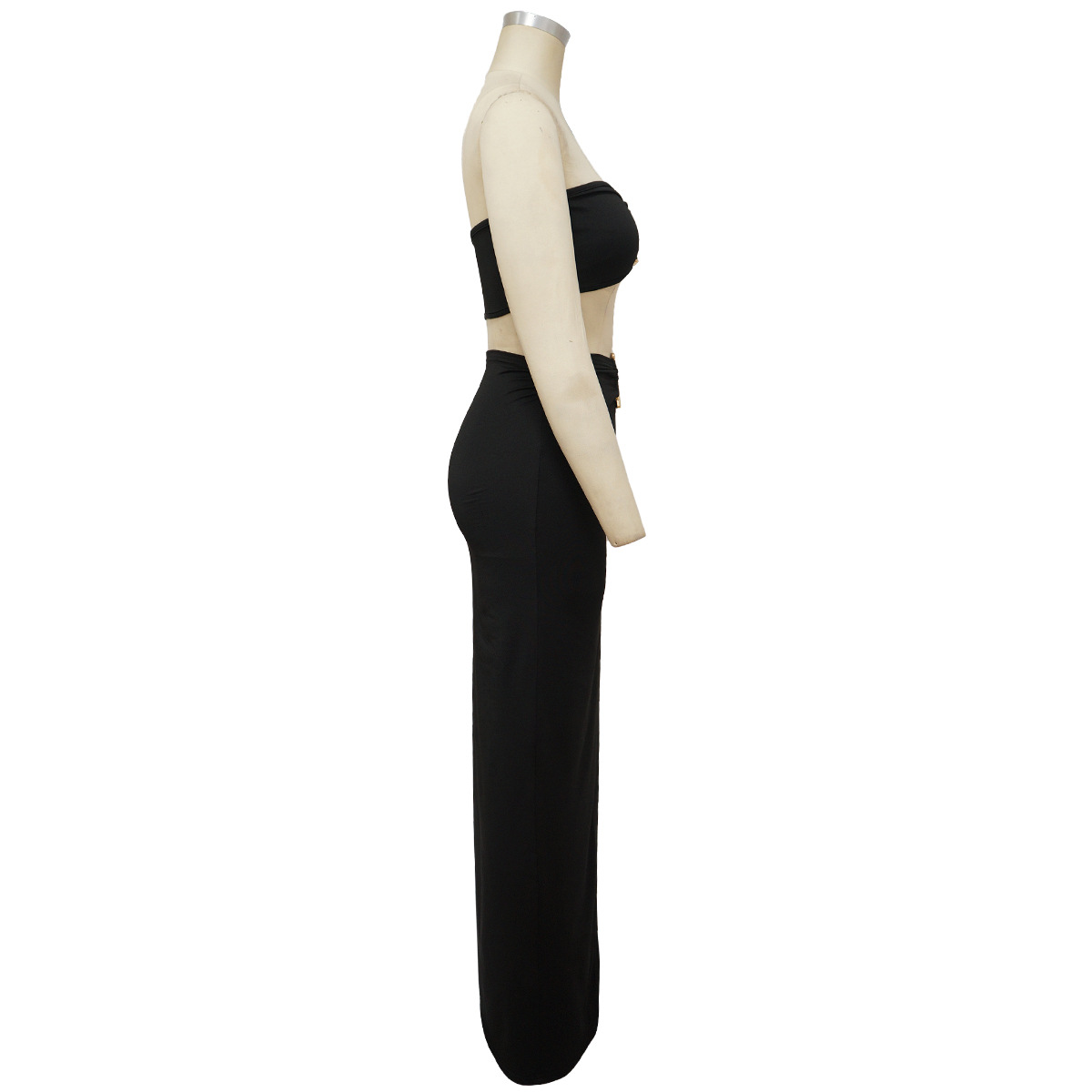 Damenbekleidung, brustumwickelter, sexy, unregelmäßiger Rockanzug_voghion.com