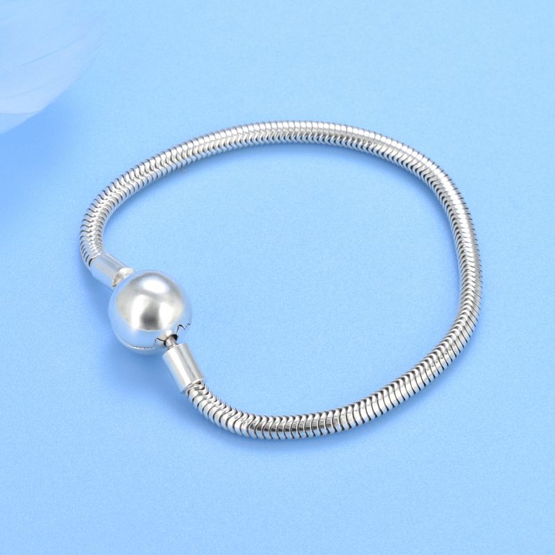 Sterling Sier Round Bead Hollow Snake Bone Free To Match Beads DIY Simple Soft Chain_voghion.com