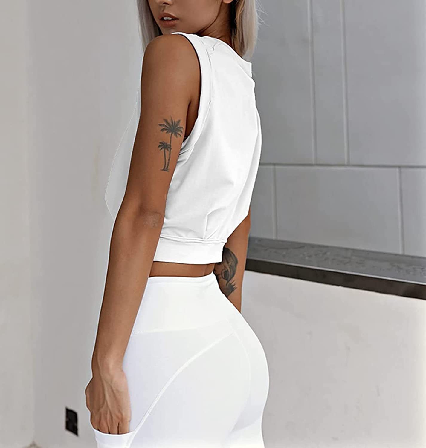 Maglietta senza maniche corta e girocollo, tinta unita, nuova moda estiva da donna 2025_voghion.com