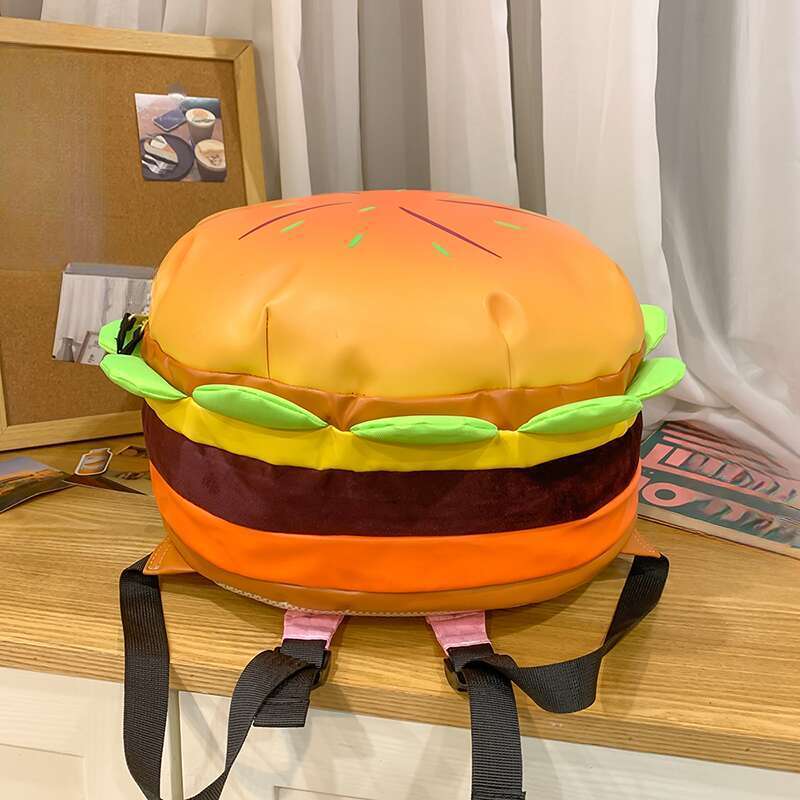 Cartoon New Campus Students Same Cheese Cute Large Capacity Burger Replacement Backpacks_voghion.com
