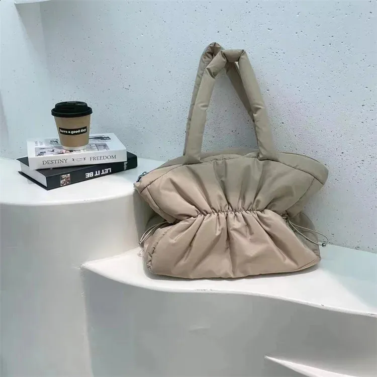 Damen Nylon Puffer Tasche Große Schultertasche Und Handtasche_voghion.com