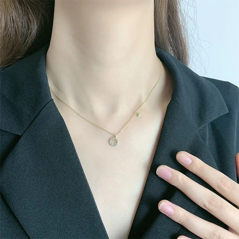 Four-leaf Clover Chain Necklace Sterling Silver Women's Jewelry_voghion.com